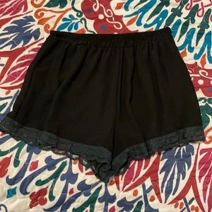 Black lace bottom shorts